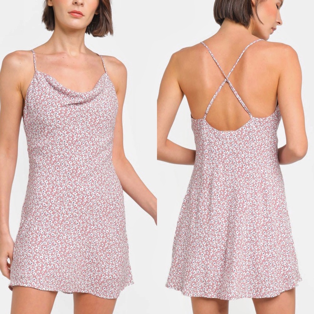 Abercrombie & Fitch Floral Cowl Neck Slip Dress M